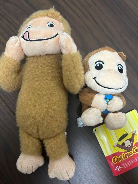 新品 おさるのジョージ ほわぽて ぬいぐるみ ぽってりマスコット ぽかぽか陽気におでかけ 2点セット