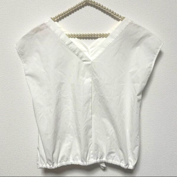 unrelish アンレリッシュ ブラウス 2way Vネック シャツ トップス トップス ホワイト カットソー
