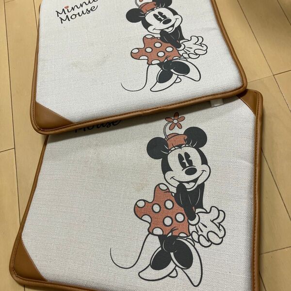 ミニーちゃんカー用品シートカバーカークッション座布団運転席助手席用