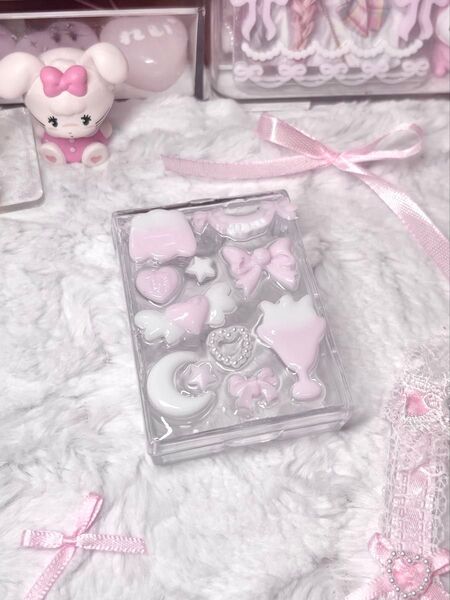 小物ケースデコ レジン ピンク 韓国 オタ活