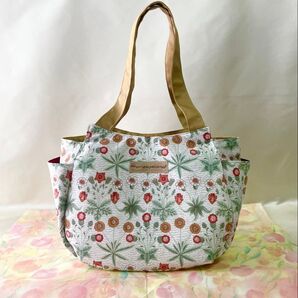 【美品】ウィリアムモリス WMデイジーひなぎく柄 チューリップバッグ