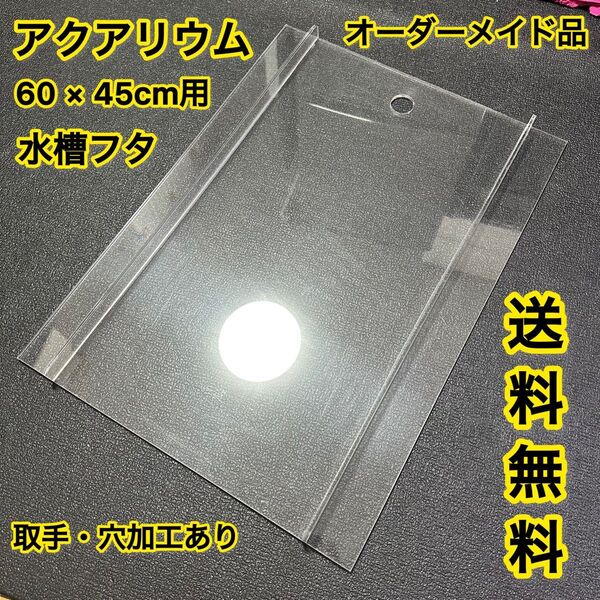 アクアリウム 60cm水槽用 フタ 穴開け加工 取手付き オーダーメイド品 クーポン利用でお得 送料無料 ②