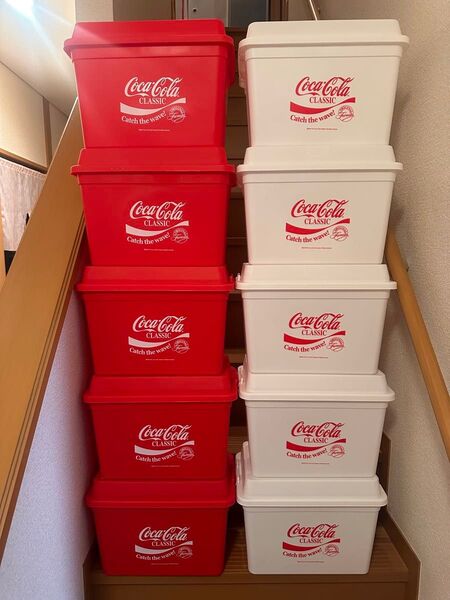 コカコーラ 収納ボックス クラシック ボックス インテリア キャンプ ホワイト レッド 組み合わせ自由 10個セット