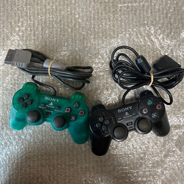 SONY ソニー PS2 有線コントローラー 2個セット ゲームコントローラー 動作品 中古品 現状品 値下げ品 格安