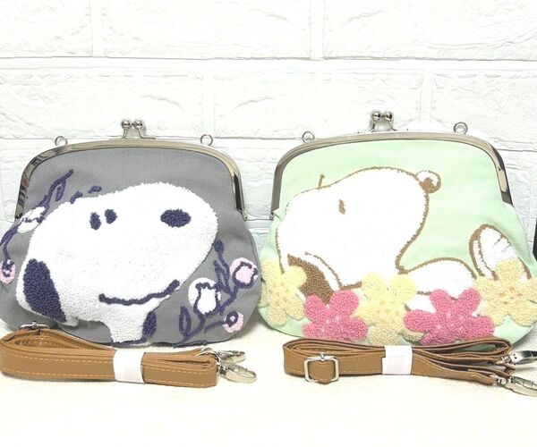 SNOOPY スヌーピー がま口 ショルダーバッグ ショルダーポーチ 2種セット