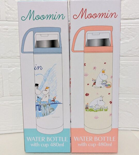 2種セット ムーミンコップ付き ステンレス水筒 480ml ステンレス ボトル ピンク ブルー