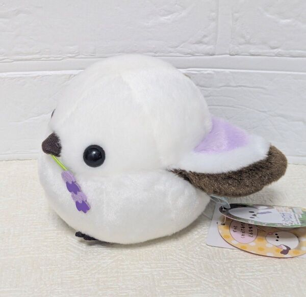 ふくふく シマエナガ カラフルフラワー ST ぬいぐるみ 11cm シマちゃん ラベンダー