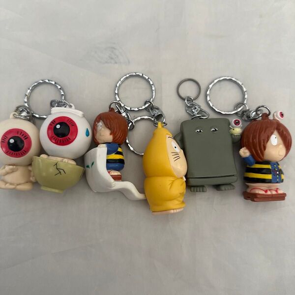 レトロ ゲゲゲの鬼太郎 1998年 キーホルダー ソフビ セット 現場品