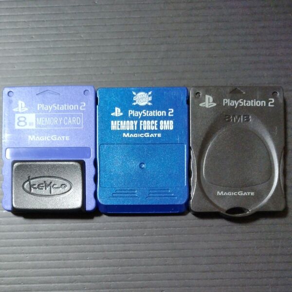【PS2】 PlayStation2 専用 他社製 メモリーカード (8MB) 3点