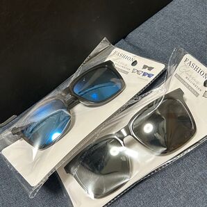 セット サングラス 反射 ブルー 青 ブラック 黒 パリピ ヤンキー 陽キャ