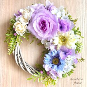 紫陽花 リース 玄関 インテリア 約27cm ハンドメイド フラワーリース