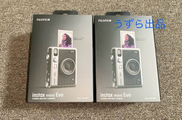【新品未開封】富士フイルム FUJIFILM instax mini Evo USB Type-C ブラック チェキ 2台セット