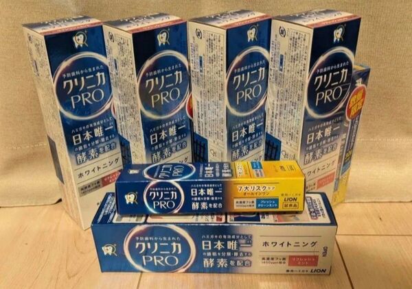 【95g5本+試供品30g5本】クリニカPRO ホワイトニング クリニカプロ 有効成分として日本唯一の歯垢を分解除去する酵素を配合