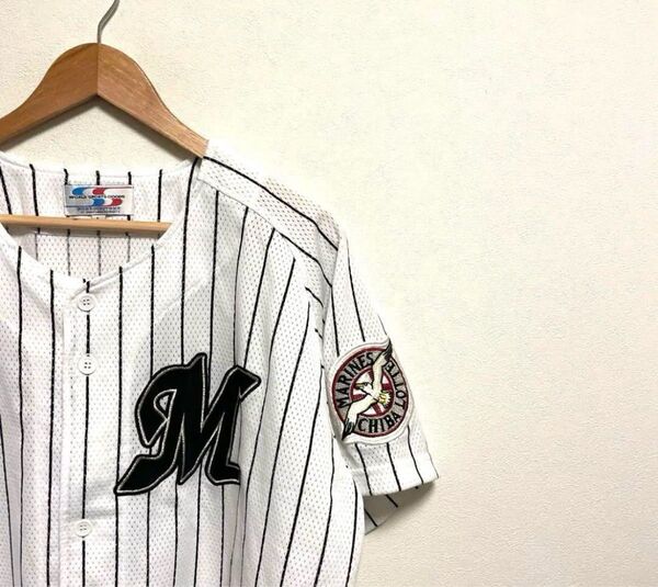 プロ野球 千葉ロッテマリーンズ ユニフォーム ピンストライプ メッシュ L