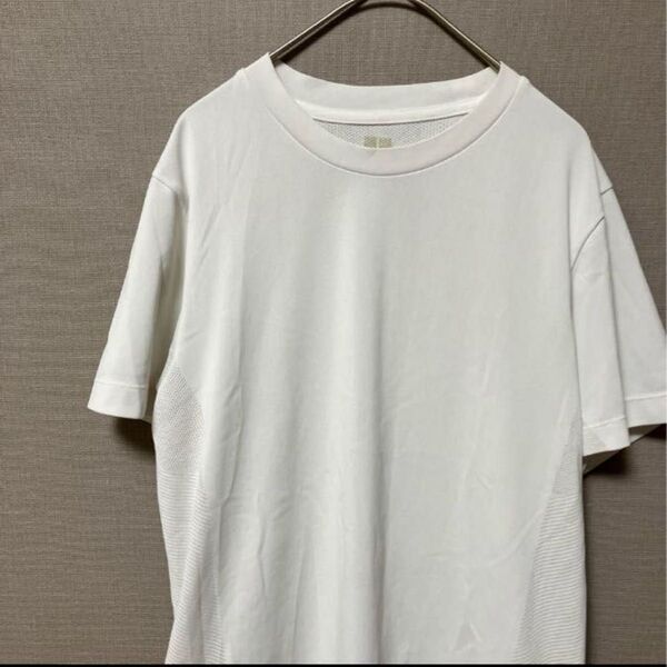 ユニクロ クルーネック給水速乾Tシャツ(S)ドライメッシュ クルーネック