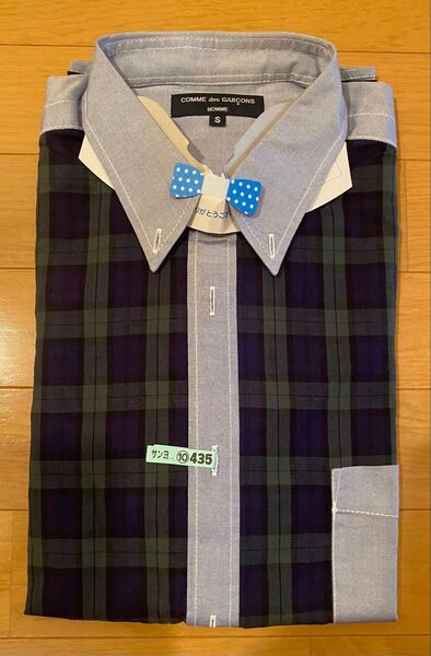 Comme des Garons Homme コムデギャルソンオム 長袖シャツ S ブラックウォッチチェック 切り替え