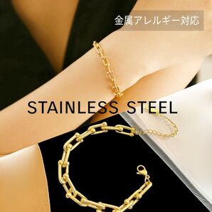 ●stainless●限定2点●ステンレス3連U字型チェーンブレスレット