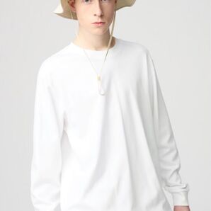 ①UNIQLO U エアリズムコットンクルーネックTシャツ 長袖Tシャツ ロンT