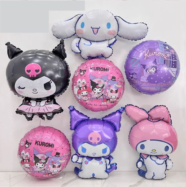 【美品】7個セット クロミマイメロディ誕生日パーティー風船セット バルーン サンリオ