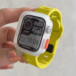 Apple Watch 44mm/45mmシリコンケース+シリコンバンド アップルウォッチ 44mm/45mm対応 2点セット