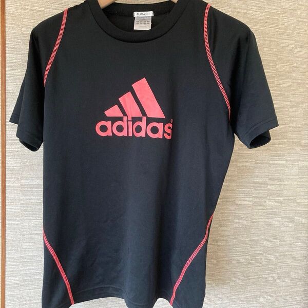 アディダス ロゴ 半袖Tシャツ adidas スポーツ 黒 160 訳あり