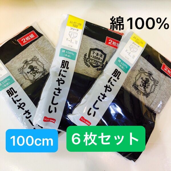 110サイズ ブリーフ 6枚セット キッズ ボーイズインナー 下着 パンツ アンダーウェア 肌着 綿100% 新品未使用品