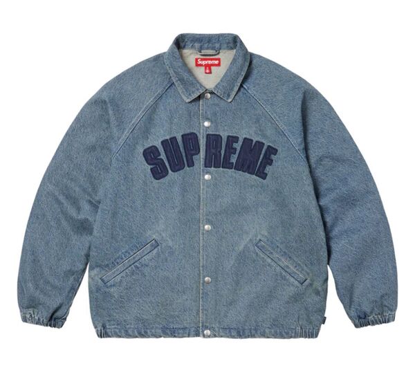 supreme 25ss arc denim coaches jacket washed indigo xlarge