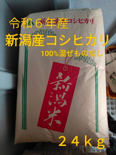【令和6年産】新潟県産 純粋100%コシヒカリ 24キロ(農家直送)