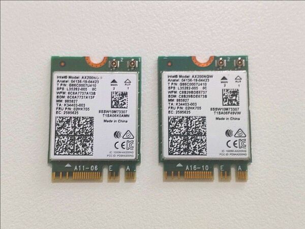 ◆ 2枚セット ◆ INTEL 無線LANカード AX200NGW Wi-Fiカード