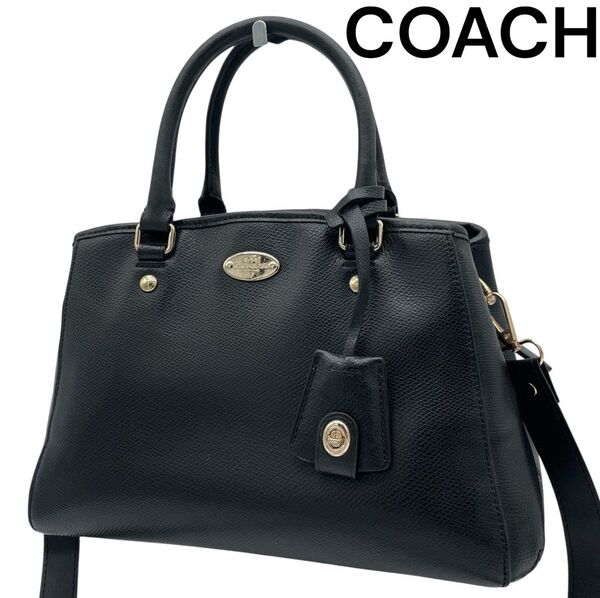 COACH コーチ ハンドバッグ ショルダーバッグ 2way 2WAY ブラック ゴールド金具 F34835 ハンドル キーリング