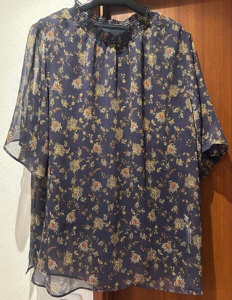 グローバルワーク 柄シフォンブラウス