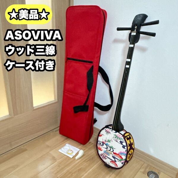 【美品】ASOVIVA 三線 ソフトケース アソビバ ウッド三線