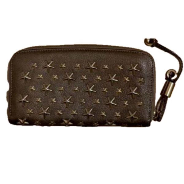 JIMMY CHOO ジミーチュウ スタースタッズ 長財布 レザー ラウンドファスナー