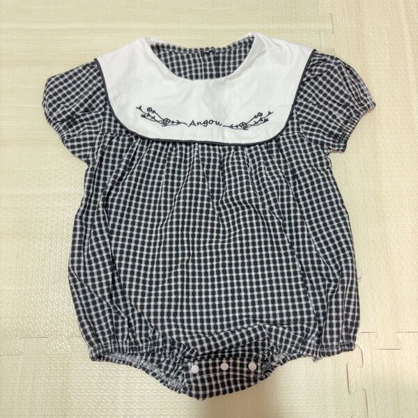 未使用 韓国ブランド ギンガムチェック ロンパース angou 半袖 ベビー服