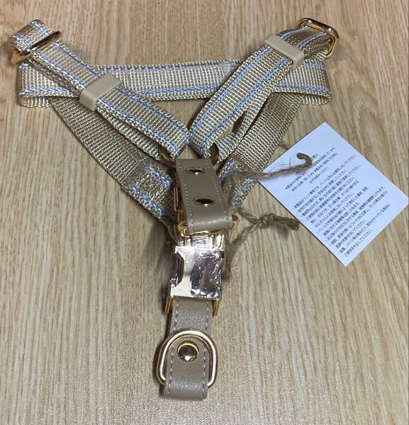 monchri モンシェリ ミックスカラー反射ハーネス 犬用 Sサイズ クリーム
