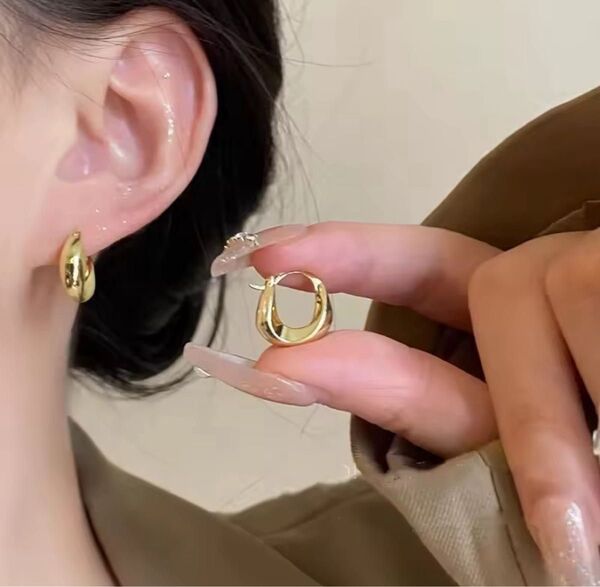 フープピアス シルバー925 刻印あり ゴールド メッキ加工 小さめ 韓国 シンプル 両耳 おしゃれ