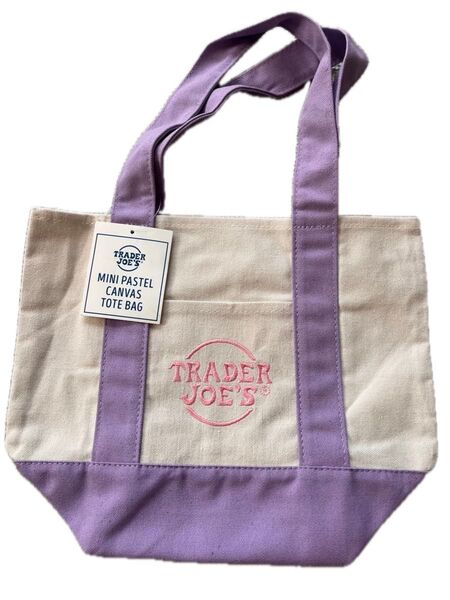 Trader Joe's トレーダージョーズ ミニ パステル キャンバス トート バッグ