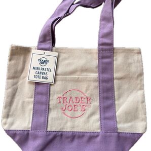 TRADER JOE'S ミニパステルキャンバストートバッグ パープル