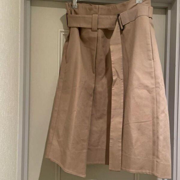 JIL SANDER NAVY ベージュ フレアスカート 無地 ボトムス