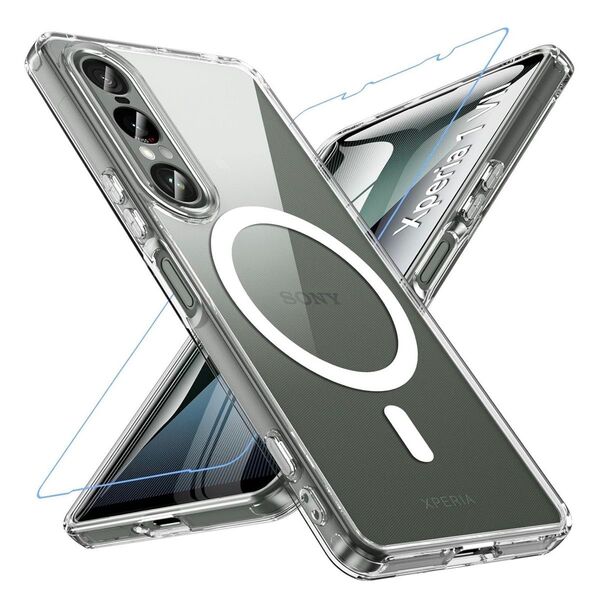 Xperia 1 VII スマホ ケース ガラスフィルム付き MagSafe エクスペリア グネット搭載 6.5インチ クリア