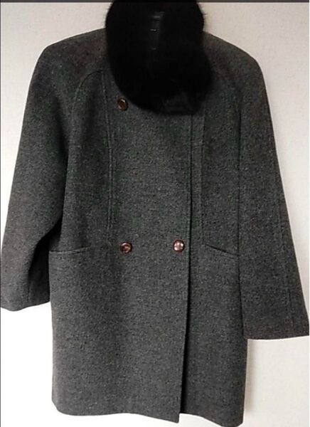 【美品】 ファー付きピーコート