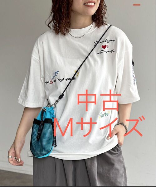 CPCM 落書き刺繍T2 ホワイト Tシャツ 半袖 刺繍 カットソー