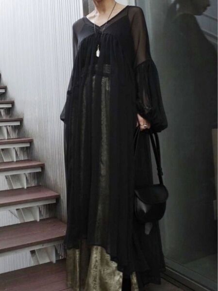 Ameri VOLUME CHIFFON DRESS アメリ ボリュームシフォンドレス