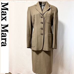極美品 Max Mara スカートセットアップ スーツ ジャケット セットアップ スカートスーツ スカート 白タグ