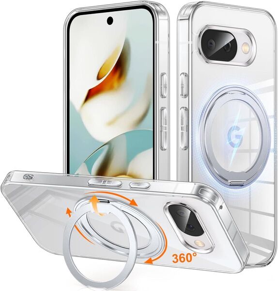 新品!Google P ixel 9a用ケース ワイヤレス充電 マグネット 回転 シンプル