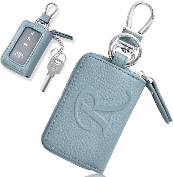 新品!スマートキーケース ブルー シンプル レディース メンズ キーホルダー 落下防止 おしゃれ 上品 コンパクト