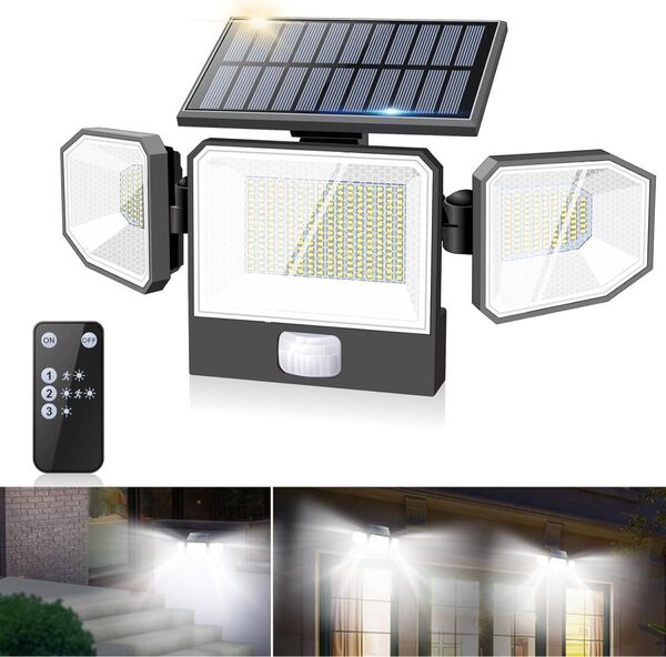 新品!ソーラーライト 屋外 センサーライト 防水 防犯 壁掛け 人感センサー 駐車場 LED