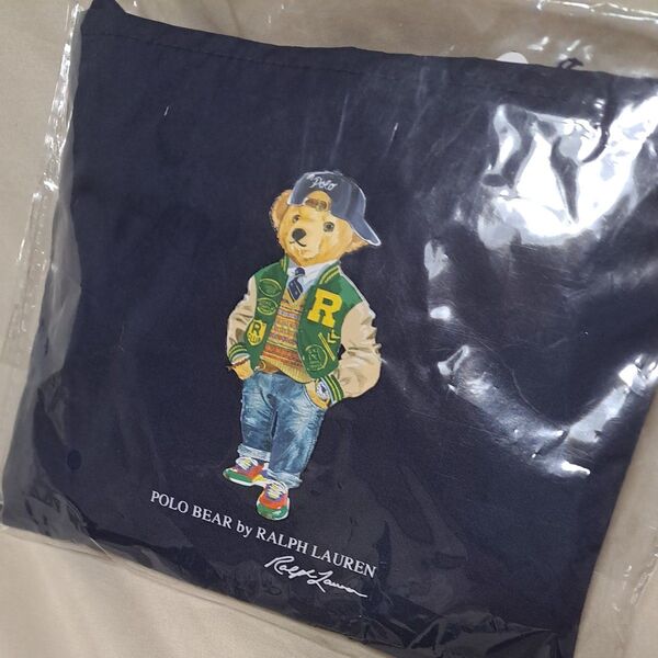 タグ付き未使用 POLO RALPH LAUREN ポケッタブルレインバッグ ショッピングトート ベアー柄