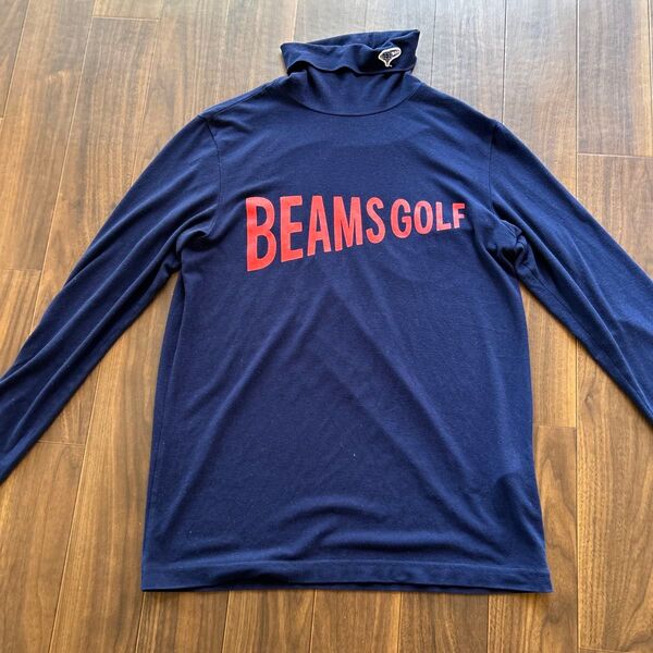 BEAMS GOLF タートルネック 長袖Tシャツ ネイビー