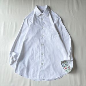 『Paul Smith』現行/マルチカラーストライプシャツ/M/袖裏花柄/カフス